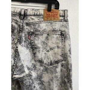 Levi’s 511 Slim Fit Men’s Black Acid Washed Jeans 36x30 Vintage Style Grunge G8